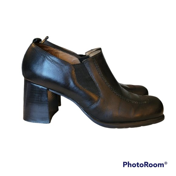 Vintage Cougar Leather Chunky Heel Shoe - Picture 3 of 7